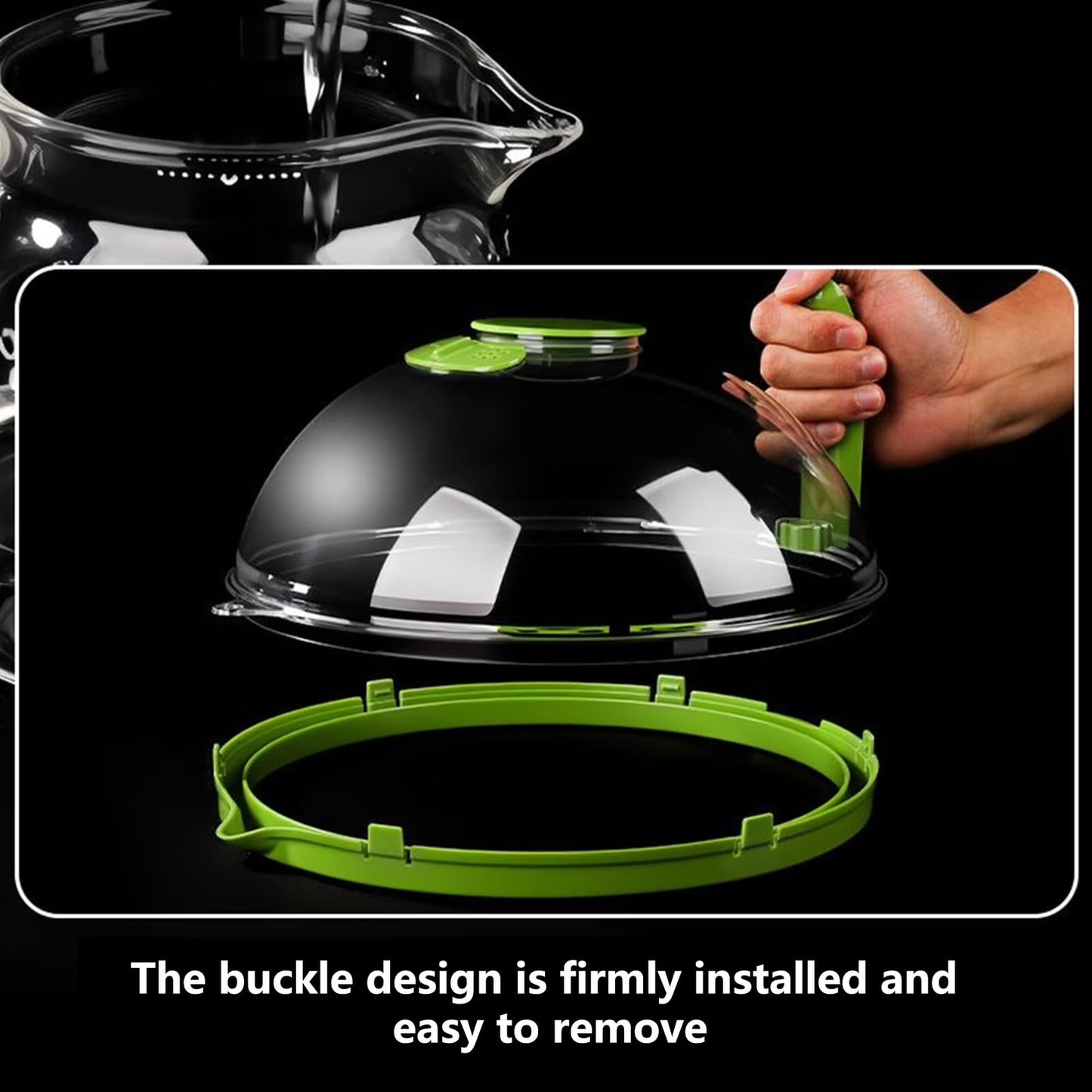 Microwave Splatter Cover for Food, Upgraded Microwave Cover with Water Steamer, Integrated Handle, Plate Covers, Splatter Guard, Cookware Lid, House Essentials for Gift, 10 Inch