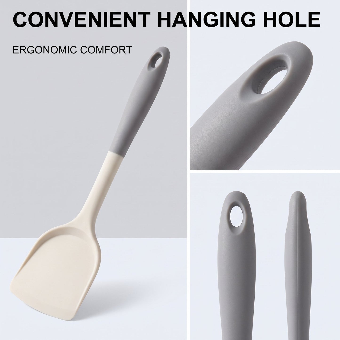 5 Pieces Silicone Spatula Set, Food Grade Rubber Spatula, Upgrade Strong Handle with Ergonomic Grip, Heat Resistant Up to 230°F for Nonstick Cookware, Cooking