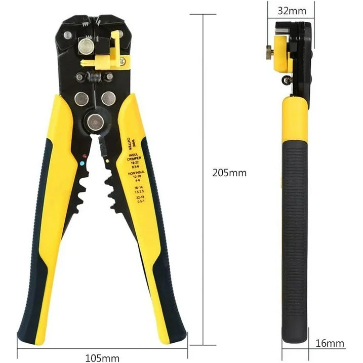 5-in-1 professional multifunctional wire stripper/crimping tool, wire cutter, wire crimping tool, wire stripper, wiring tool and multi-function hand tool.