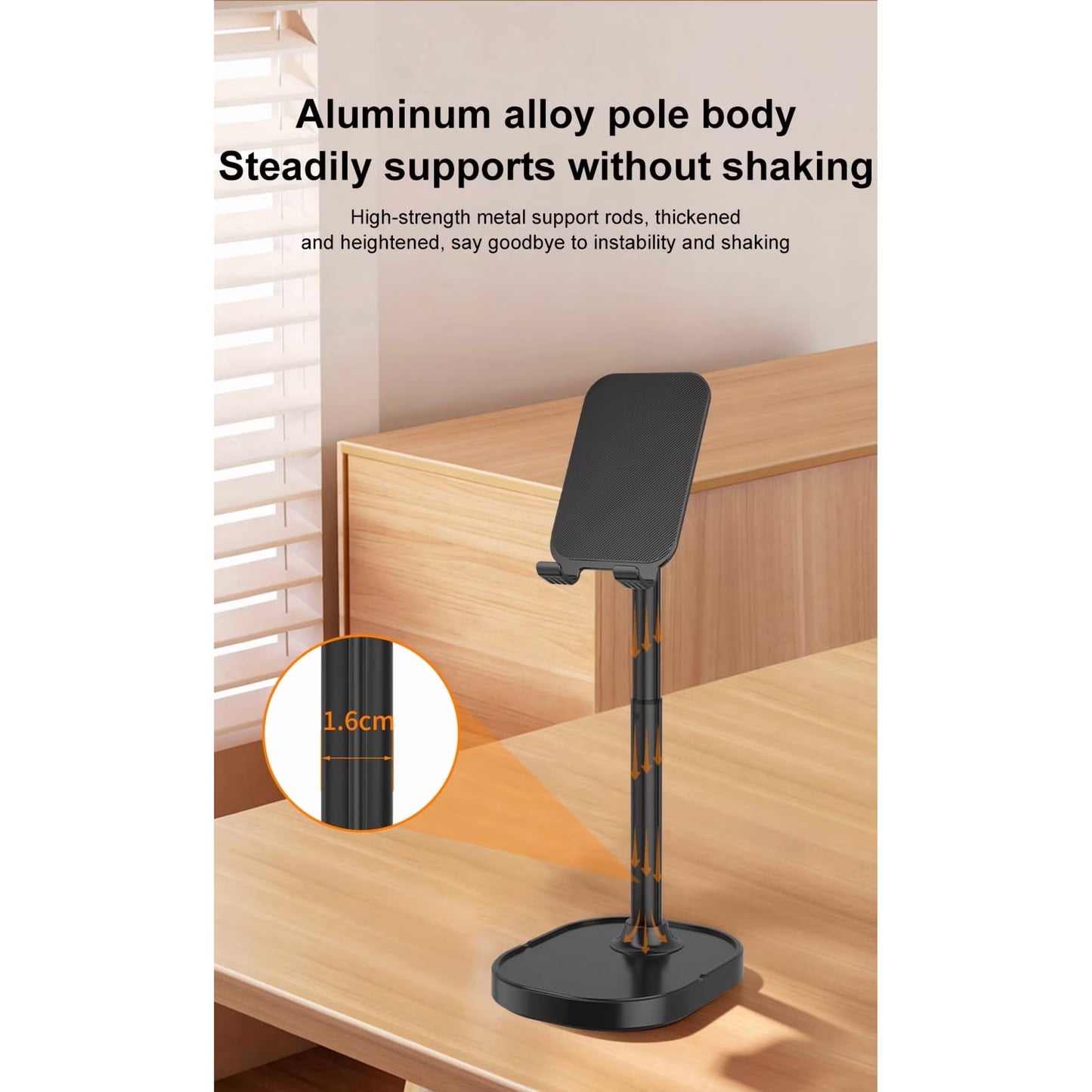 Avoben ChatStand, Adjustable Cell Phone Stand for Desk, Phone Stand for Recording, iPhone Holder for Filming, Small iPhone Tripod, Soporte para Celular, Fits Samsung, Android, (Night Black)