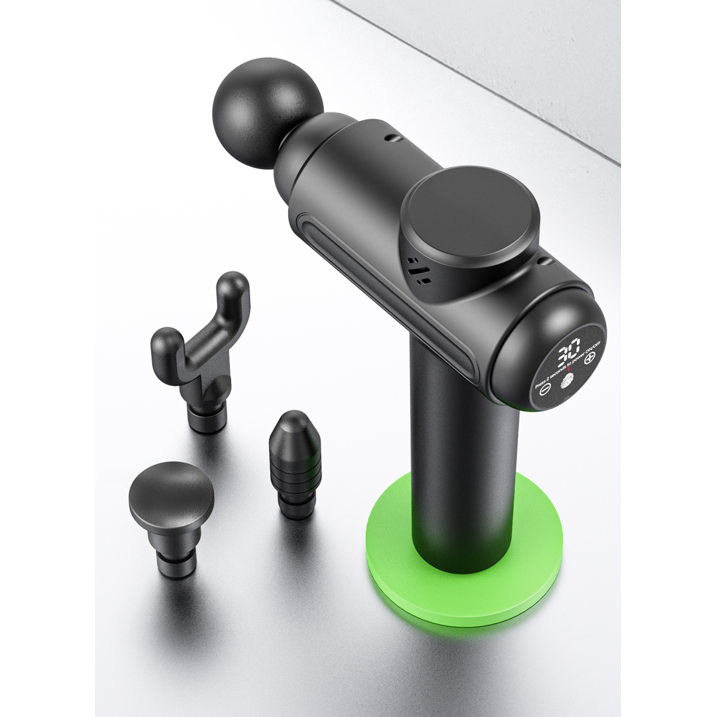 IDFINE Massage Gun, Deep Tissue Back Massage for Athletes for Pain Relief, Percussion Massager with 4 Massages Heads & Silent Brush Motor, Black