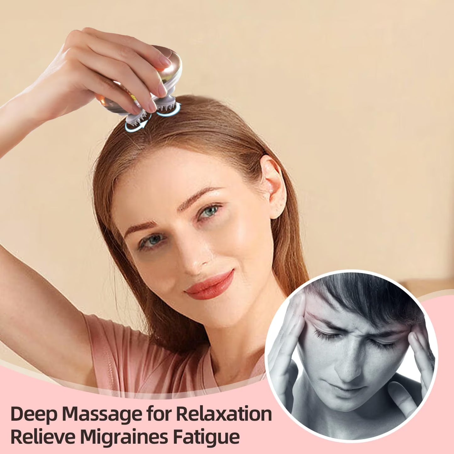 Qinghuai Scalp Massager Hair Growth, Soft Silicone Scalp Scrubber Shampoo Brush for Exfoliation, Dandruff Removal & Head Massage Stress Relax, Wet & Dry Use for Thick, Thin Hair Care