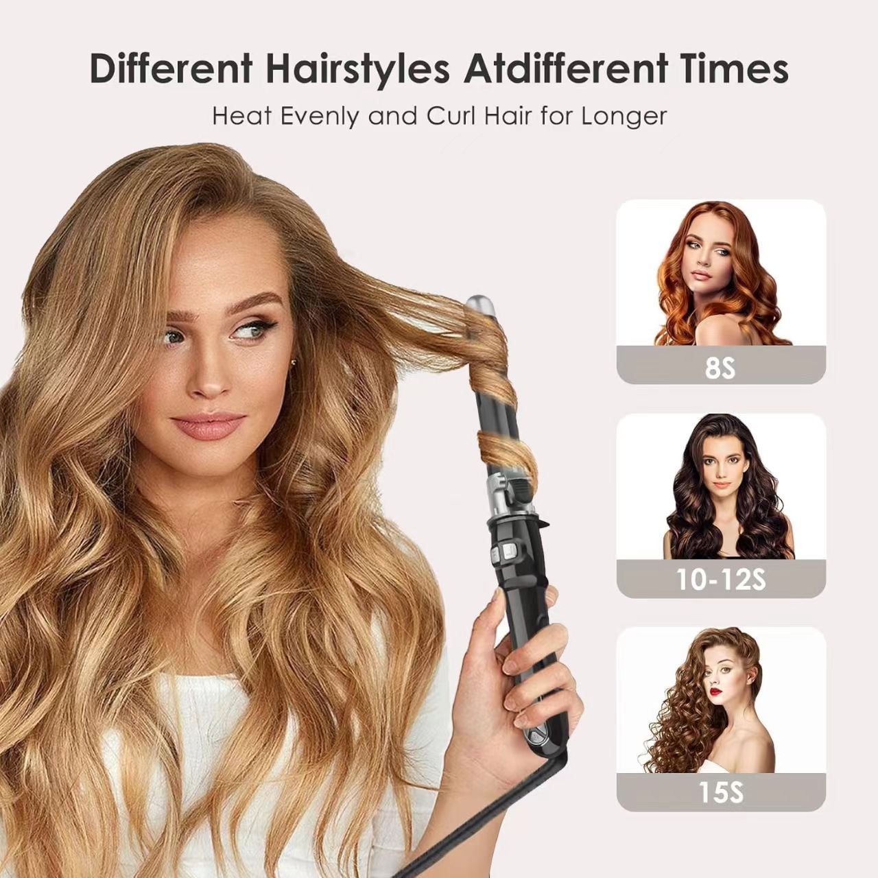 IDFINE Ceramic 1-Inch Curling Iron, 1-inch barrel produces classic curls-for use on short, medium, and long hair
