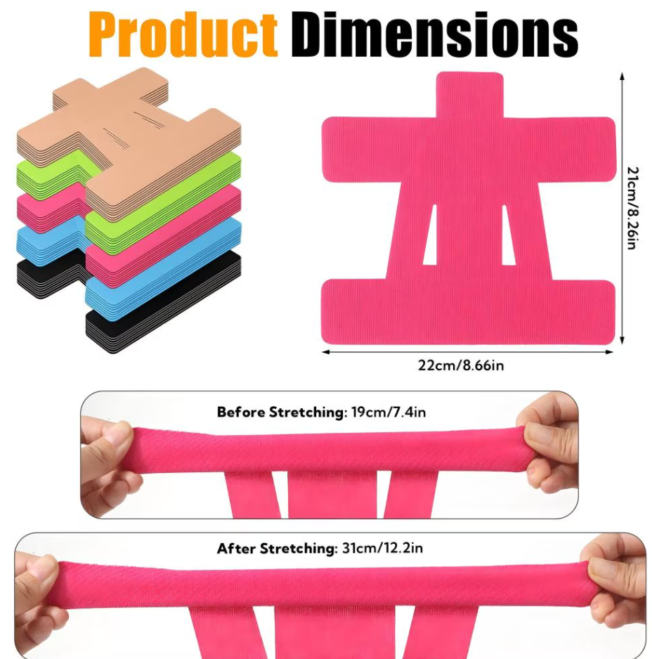 Kinesiology Tape for Shoulder,Shoulder Pain Relief Athletic Tapes, Shoulder Support & Stability Precut Strips, Waterproof & Elastic, Breathable Hypoallergenic Latex-Free 10PCS