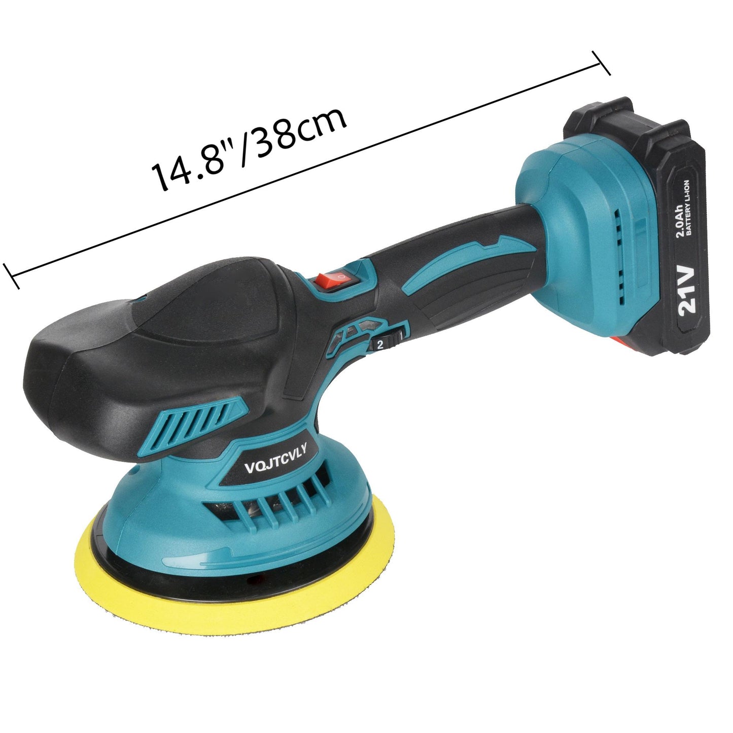 Euur Cordless Car Buffer Polisher kit w/ 2x2000mAh 21V Batteries, 6 Inch Car buffer Waxer Kit w/ 6 Variable Speed Attachments, Polisher for Car Detailing,Boat Sanding,Scratch Removing