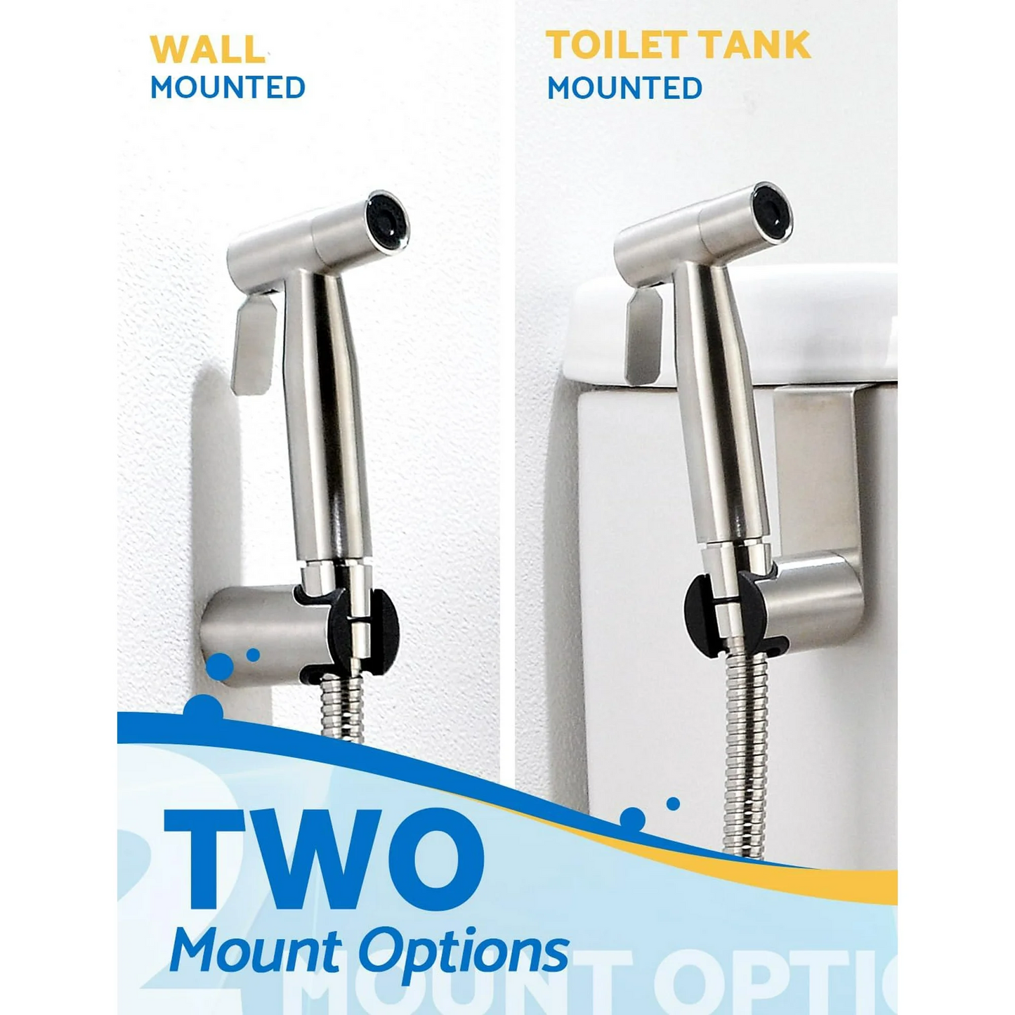 Bidet Sprayer for Toilet, Handheld Sprayer Kit, Cloth Diaper Sprayer Set - Easy to Install - Stainless Steel