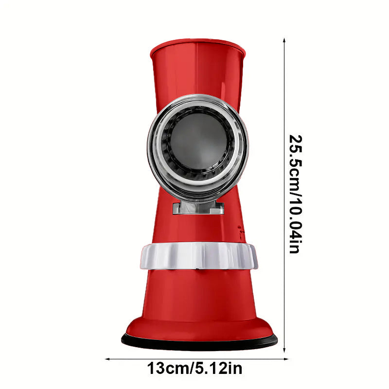 Rotary Cheese Grater, Kitchen Mandoline Vegetable Slicer with 3 Interchangeable Blades, Easy to Clean Grater for Fruit, Vegetables, Nuts