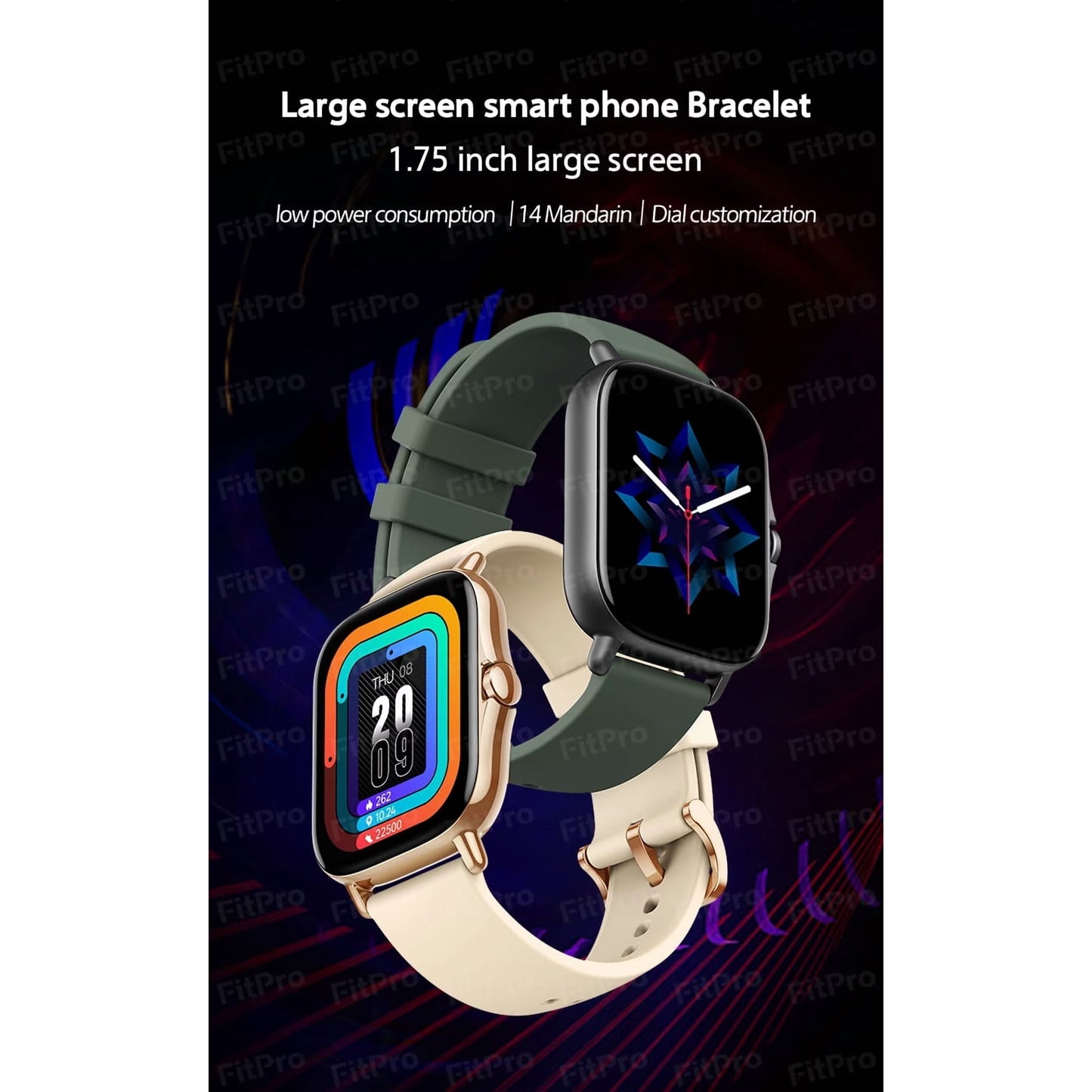 The Avoben smart fitness watch features a heart rate monitor, a 1.85-inch touchscreen, an activity tracker, a weather display, and a pedometer. It's a unisex smartwatch (silver).