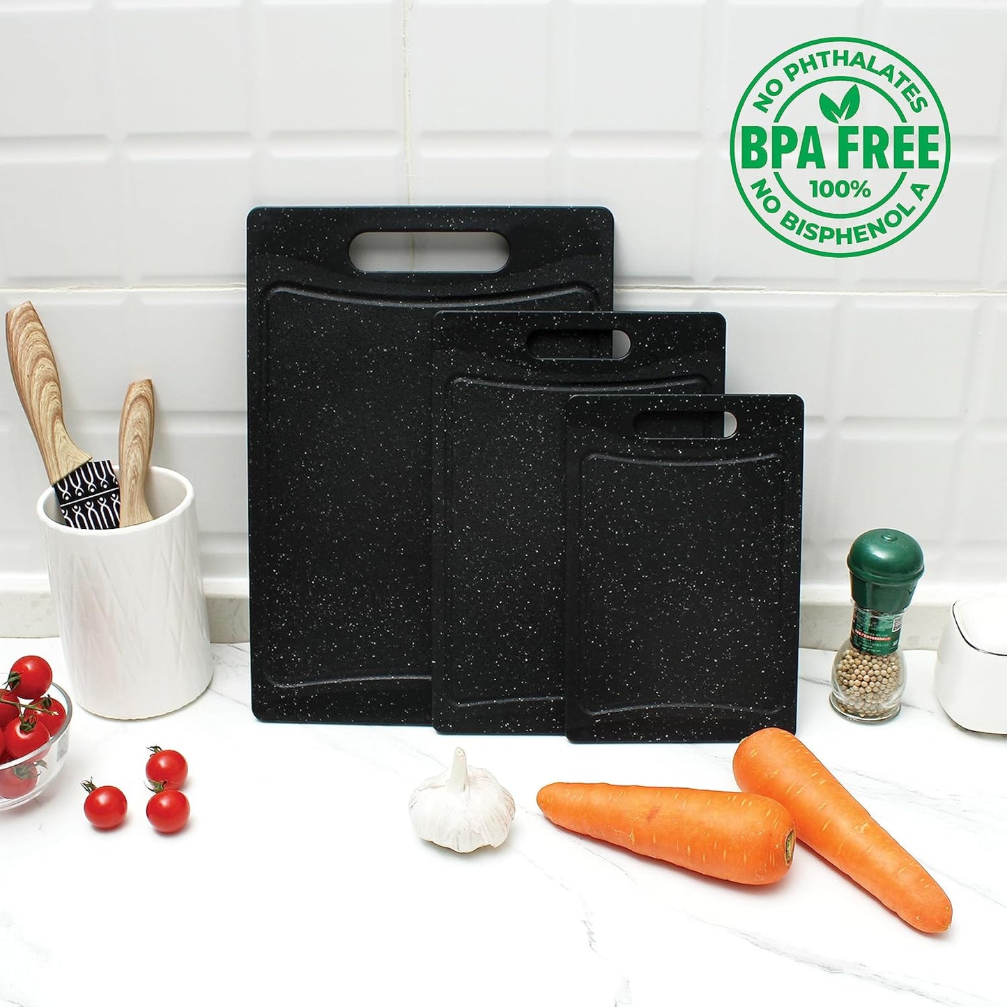 Plastic Cutting Boards for Kitchen Prep and Serving - Plastic Cutting Board Sets - Deli and Meat Cutting Boards - Kitchen Gadget Gifts