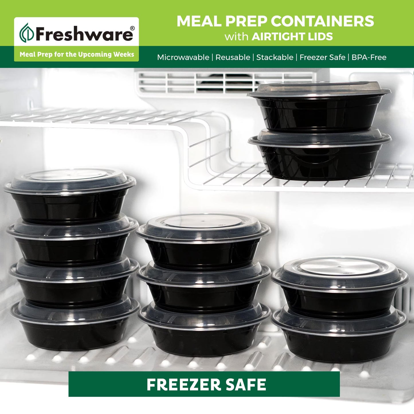 Meal Prep Bowl Containers [30 Pack] Plastic Bowls with Lids for Soup and Salad, Food Storage Bento Box, BPA Free, Stackable, Lunch Boxes, Microwave/Dishwasher/Freezer Safe (28 oz)