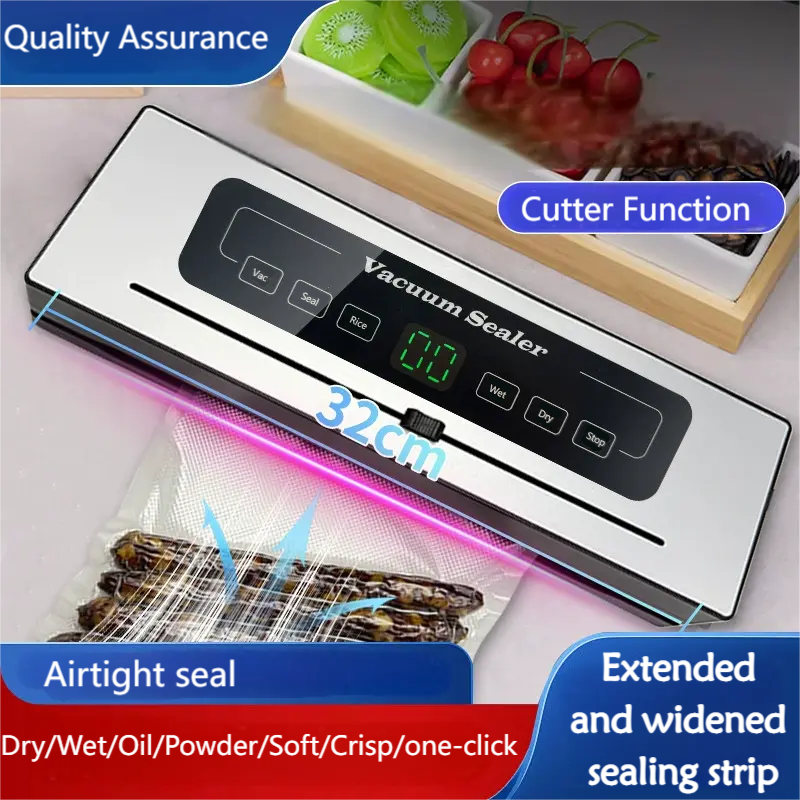 LVL Vacuum Sealer Machine, Automatic Air Sealing Food Saver with Dry&Moist Food Modes, One-key Meat Sealers Vacuum Packing Machine for Kitchen Food Saver Storage