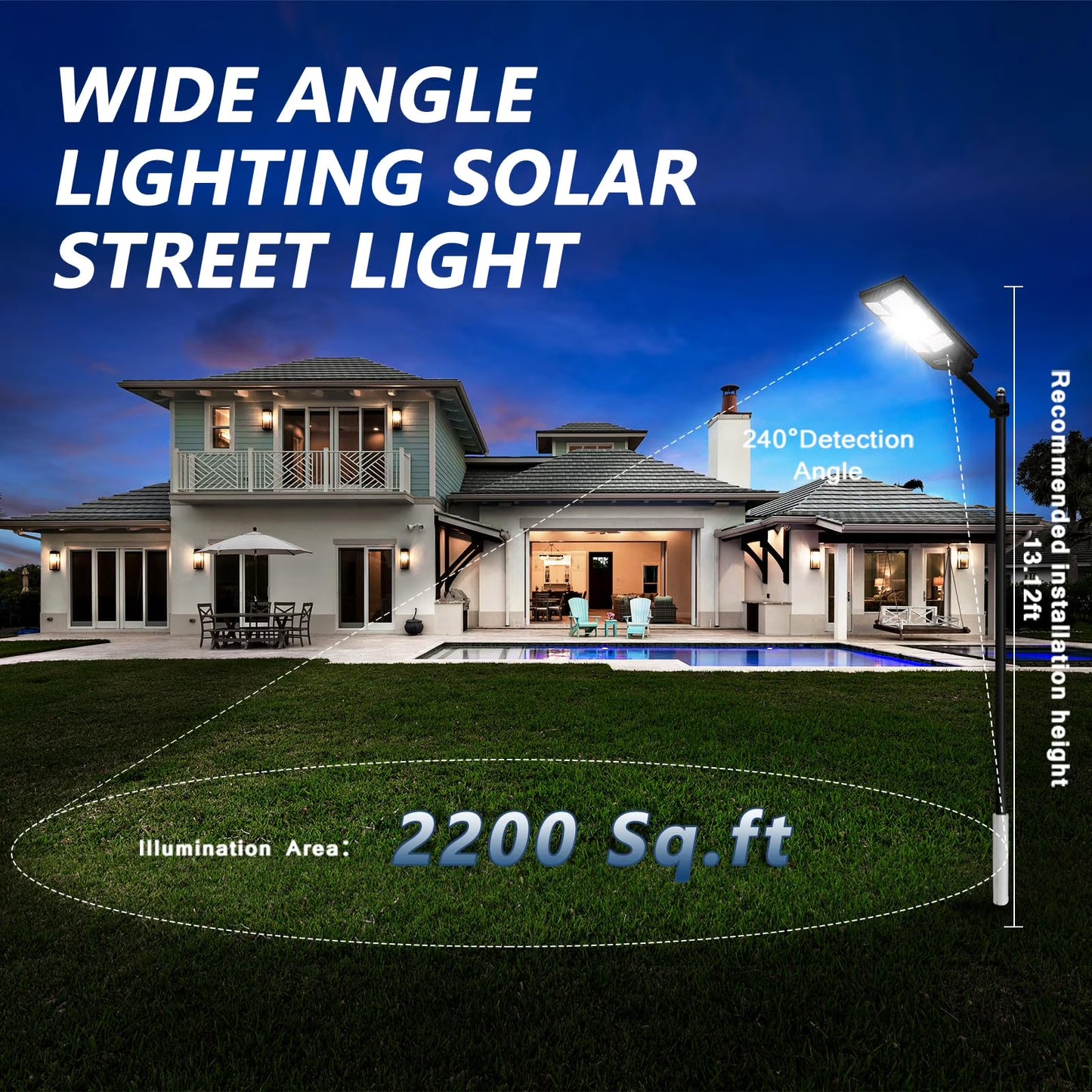 Mikhai Solar Lights Outdoor High Lumens 192 LED Security Lights with Remote Control,1Heads Motion Sensor Lights, IP65 Waterproof, Solar Lights Outdoor Waterproof
