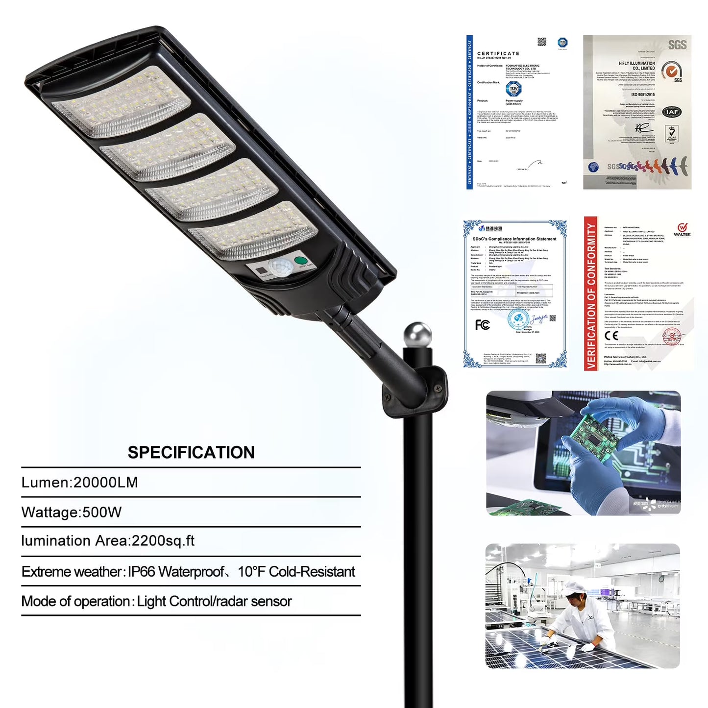 Mikhai Solar Lights Outdoor High Lumens 192 LED Security Lights with Remote Control,1Heads Motion Sensor Lights, IP65 Waterproof, Solar Lights Outdoor Waterproof