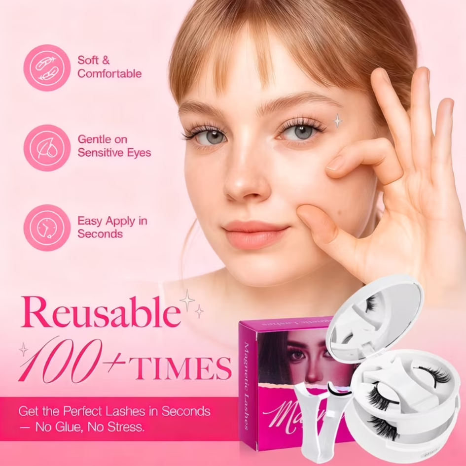 Magnetic Eyelashes Natural Look False Lashes without Eyeliner, Light Weight and Waterproof Magnetic Eyelashes No Glue