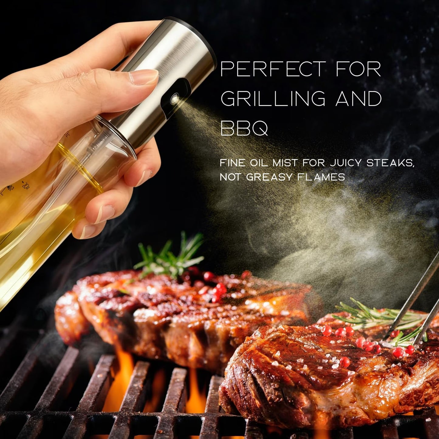 Oil Sprayer for Cooking Olive Oil Sprayer Mister for Air Fryer Vegetable Vinegar Oil Portable Mini Kitchen Gadgets for Baking,Salad,Grilling,BBQ,Roasting (2 Pack)