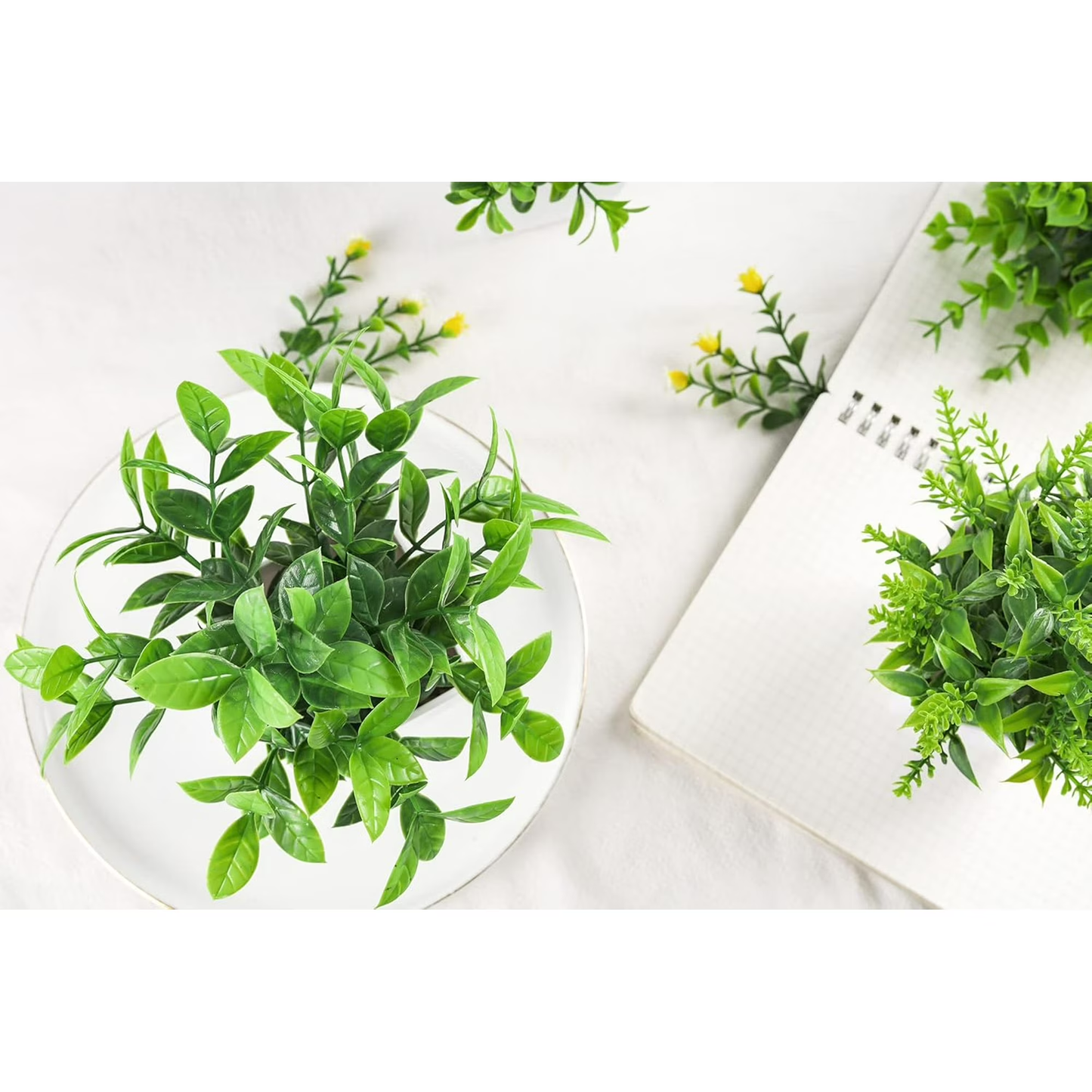 Fake Plants 4 Packs bathroom decor Artificial Plants Small Faux Plants home decorfaux plants indoor Bathroom Accessories for Halloween Bathroom Home Kitchen Coffee Table Office Desk Decor In