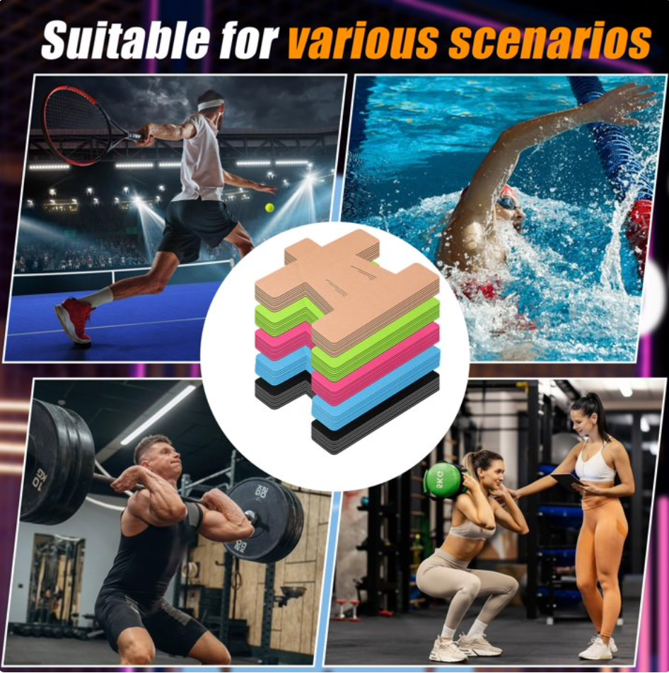 Kinesiology Tape for Shoulder,Shoulder Pain Relief Athletic Tapes, Shoulder Support & Stability Precut Strips, Waterproof & Elastic, Breathable Hypoallergenic Latex-Free 10PCS