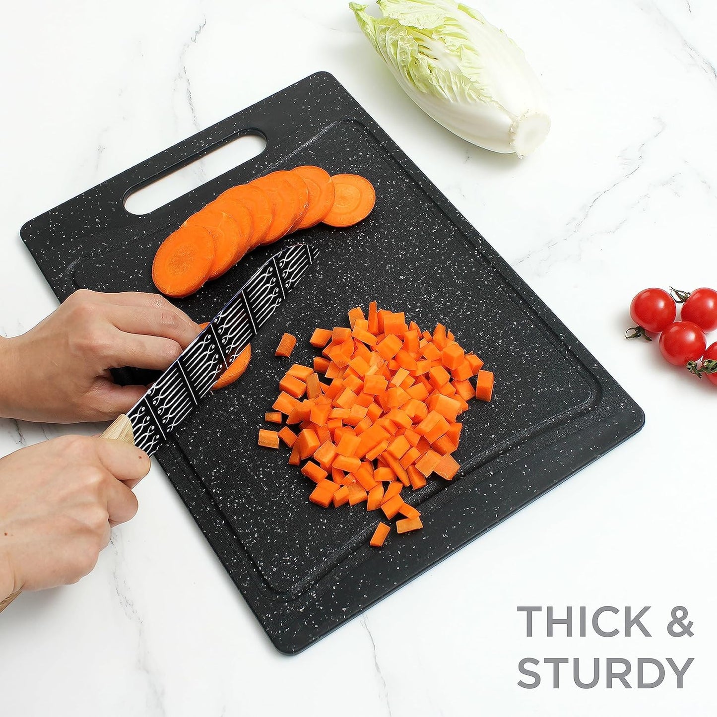 Plastic Cutting Boards for Kitchen Prep and Serving - Plastic Cutting Board Sets - Deli and Meat Cutting Boards - Kitchen Gadget Gifts