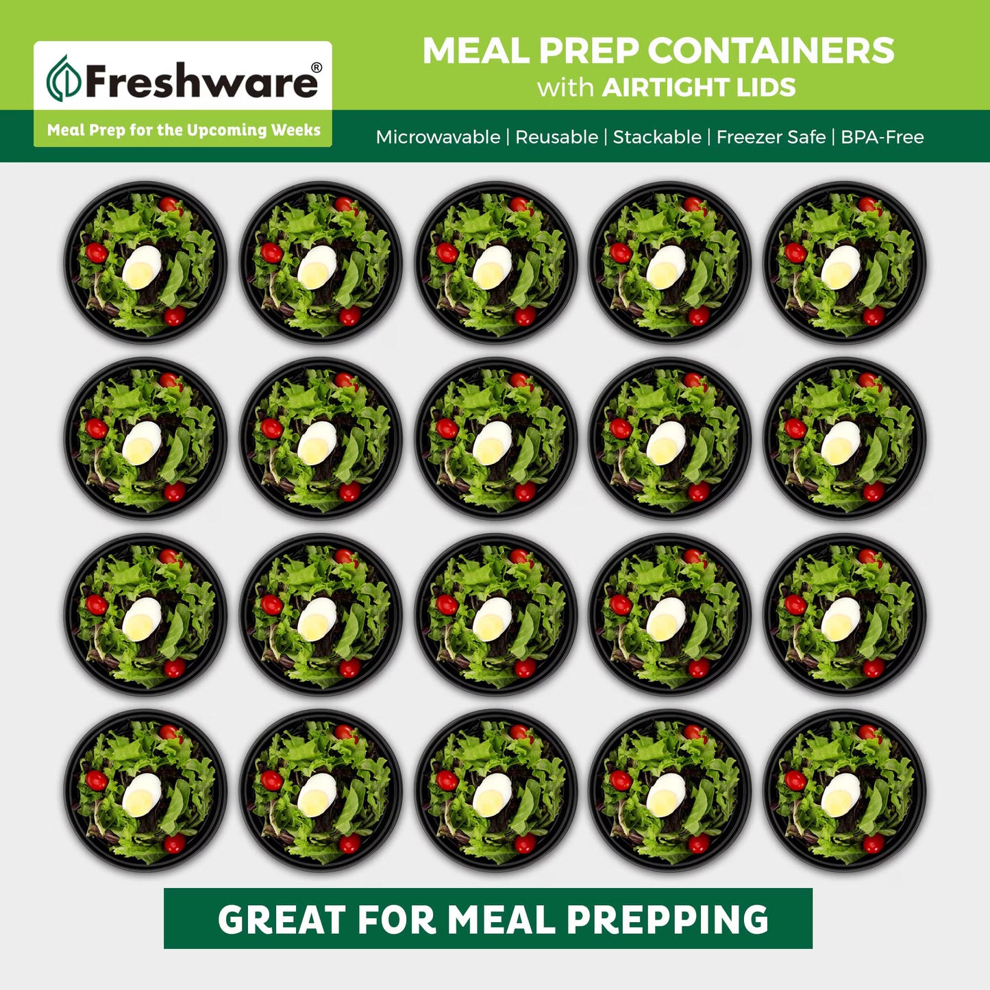 Meal Prep Bowl Containers [30 Pack] Plastic Bowls with Lids for Soup and Salad, Food Storage Bento Box, BPA Free, Stackable, Lunch Boxes, Microwave/Dishwasher/Freezer Safe (28 oz)