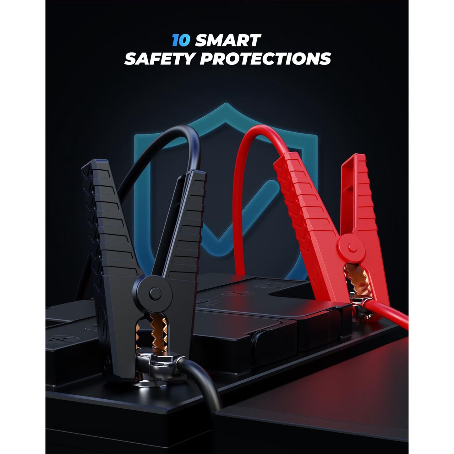 7000A Jump Starter Pack for Car, 12V Portable Jumper Starter (up to All Gas 8.0L Diesel Engine) with LCD Display, Jump Box Charger with Lithium Battery, QC3.0 & 4 LED Light Modes