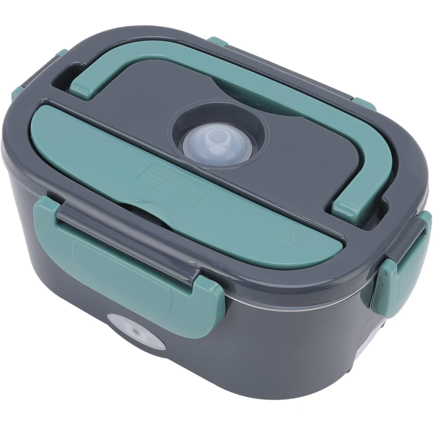 Carestrong Electric-Lunch-Box-Heated-Food-Warmer 40W Heating Lunchbox for Adults 1.5L Portable Food Heater for Work/Car, 12V/24V/110-240V Portable Electric with Fork Spoon (black+Green)