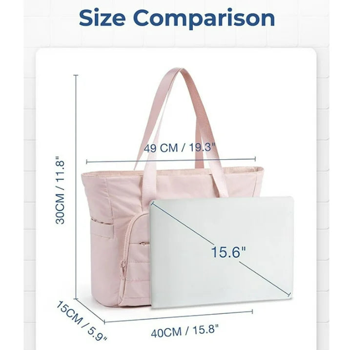 Tote Bag for Women, Lightweight Large Tote Bag with Yoga Mat Strap, Quilted Shoulder Bag Handbag for Travel Work Gym