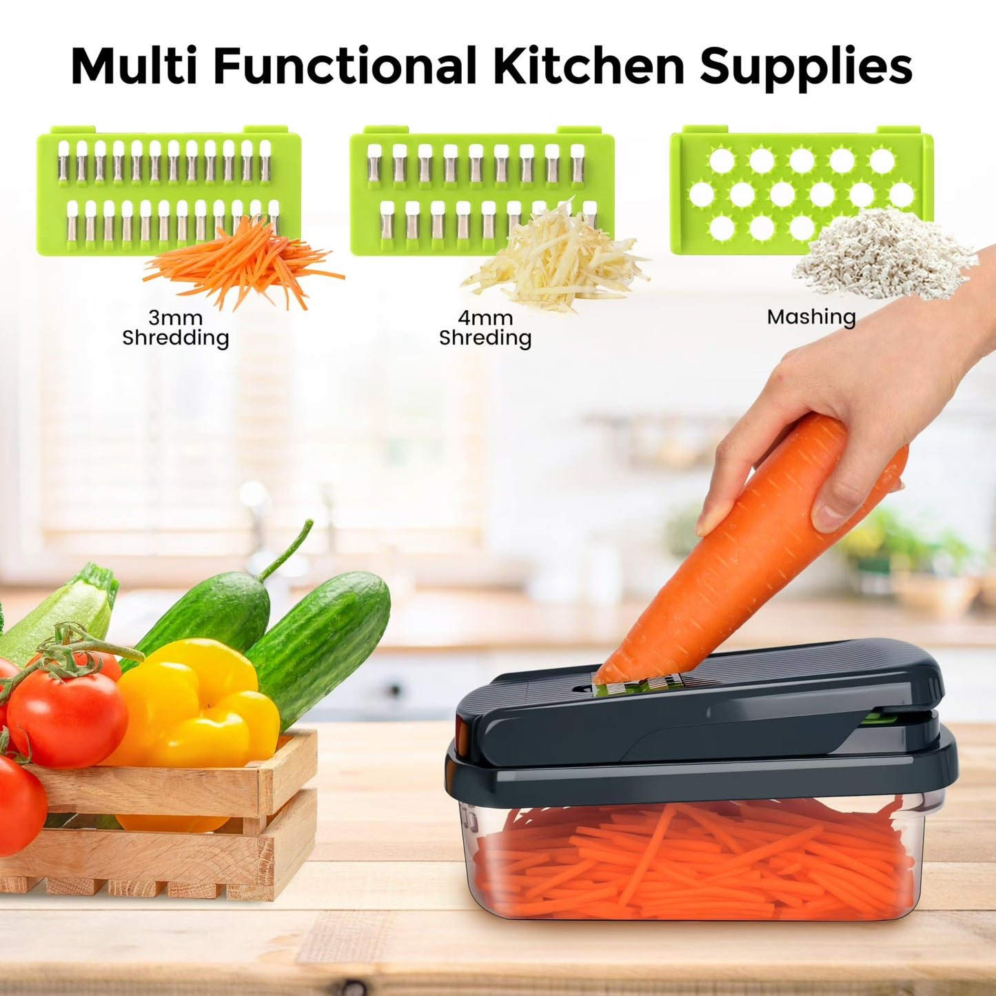 Yilush The Real Original Pro Chopper since 2013 Vegetable Chopper Mandoline Slicer, 8 Blade Food Veggie Chopper Onion Vegetable Cutter with Container, Kitchen Gadgets & Essentials, (10 in 1)