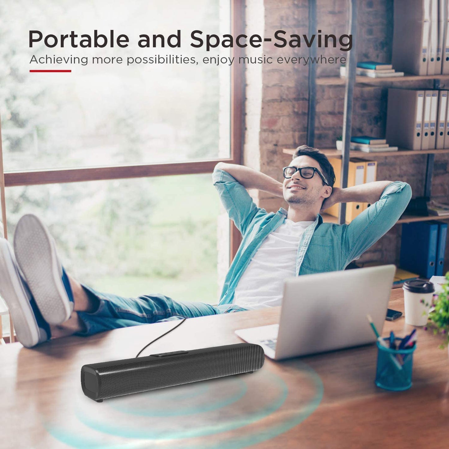 LOOKFUN Sound Bar for Smart TV, Soundbar with Bluetooth/ARC/Opt/AUX Connect, Auto Volume Boost, 3 Equalizer Modes, Soundbar for TV/PC/Gaming/Projectors