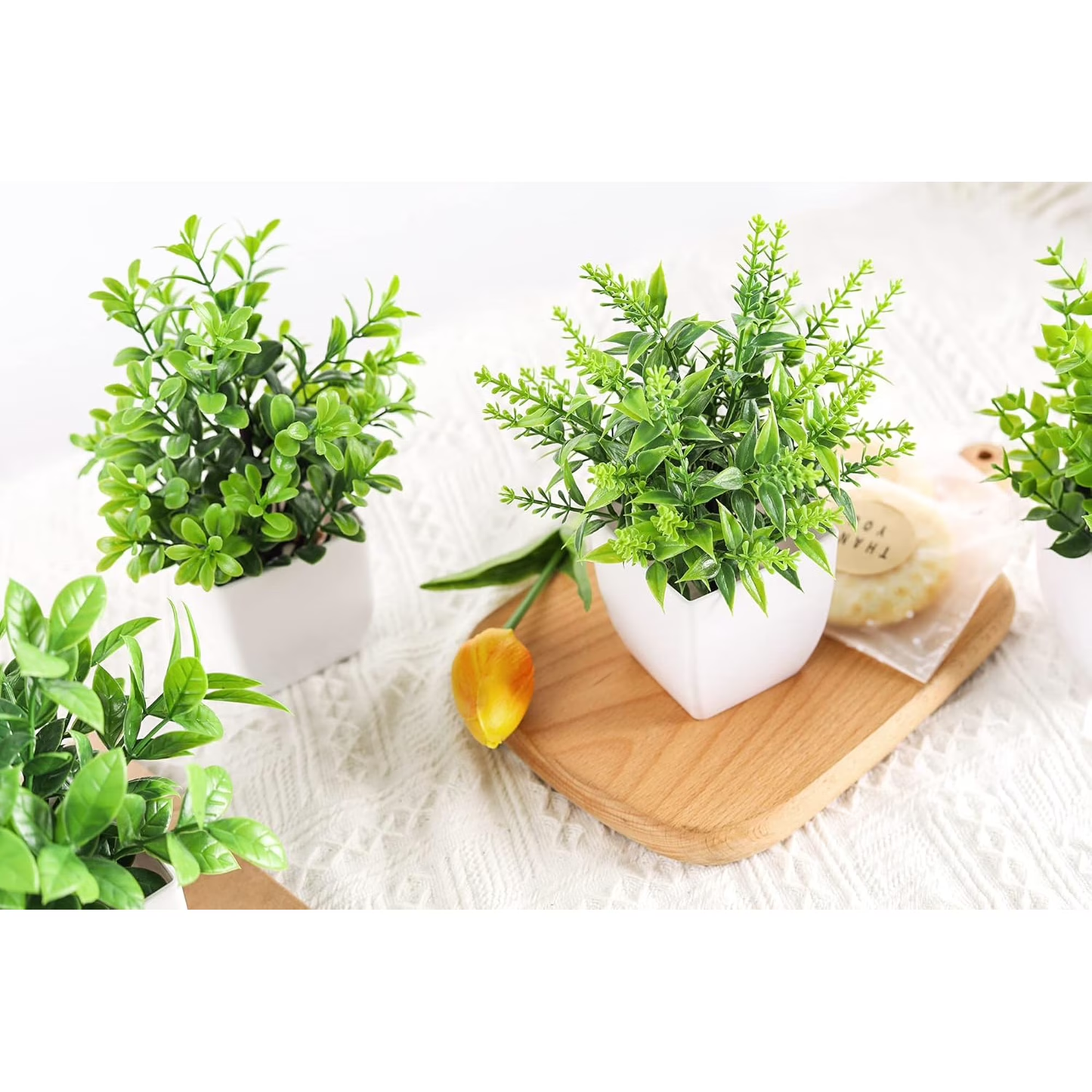 Fake Plants 4 Packs bathroom decor Artificial Plants Small Faux Plants home decorfaux plants indoor Bathroom Accessories for Halloween Bathroom Home Kitchen Coffee Table Office Desk Decor In