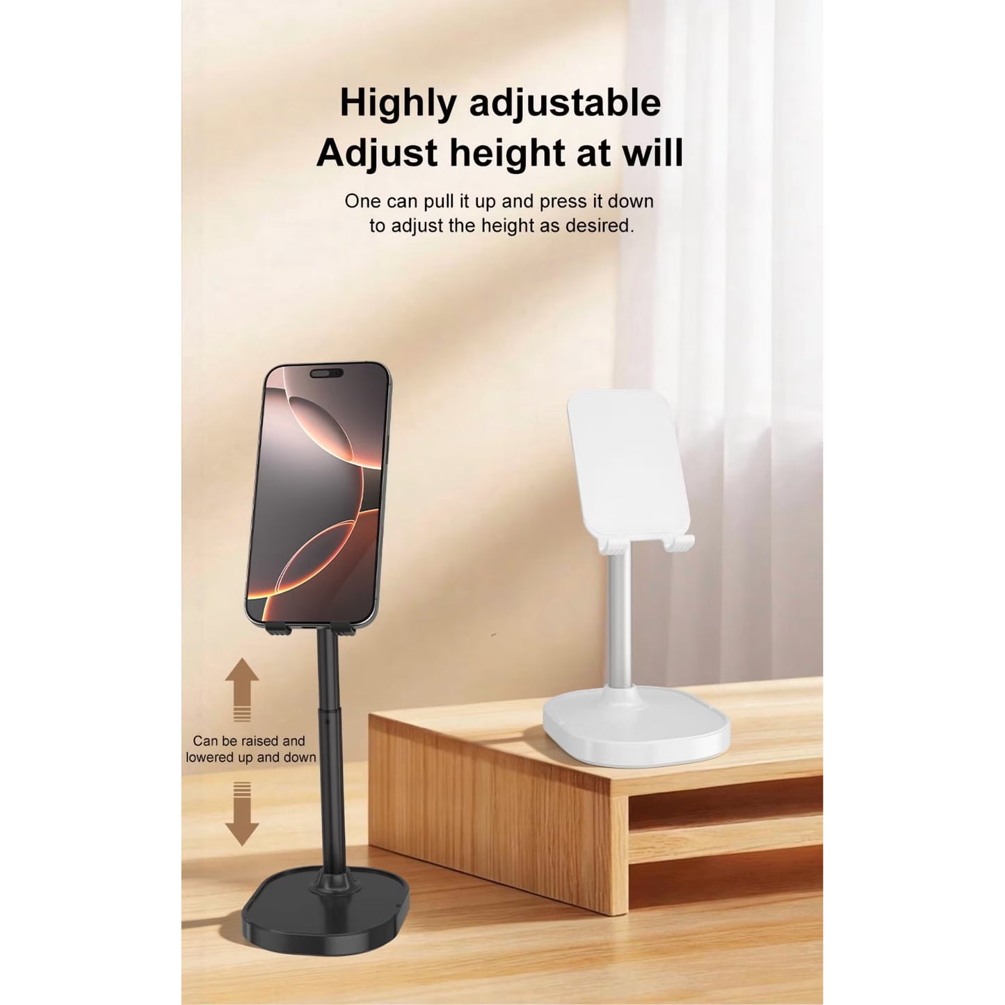 Avoben ChatStand, Adjustable Cell Phone Stand for Desk, Phone Stand for Recording, iPhone Holder for Filming, Small iPhone Tripod, Soporte para Celular, Fits Samsung, Android, (Night Black)