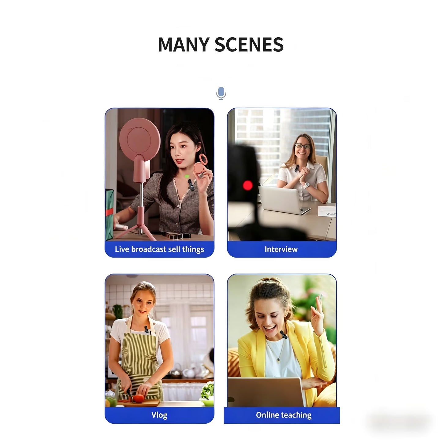 Avoben Wireless Mini Microphone for iPhone and Android Phones - Lavalier Microphone for Audio and Video Recording - Clip-on Microphone for Content Creators such as YouTube, TikTok, Podcasts, and Vlog