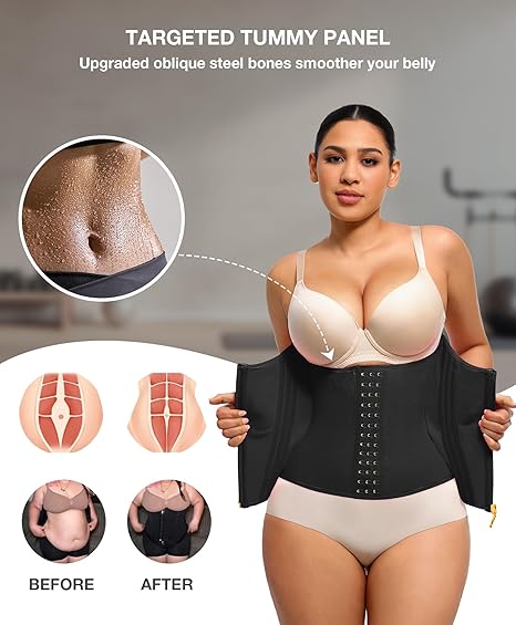 EHIW Waist Trainer for Women Latex Underbust Waist Cincher Corset Sport Girdle Hourglass Body Shaper , 3XL