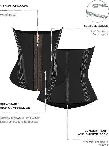EHIW Waist Trainer for Women Latex Underbust Waist Cincher Corset Sport Girdle Hourglass Body Shaper , 3XL