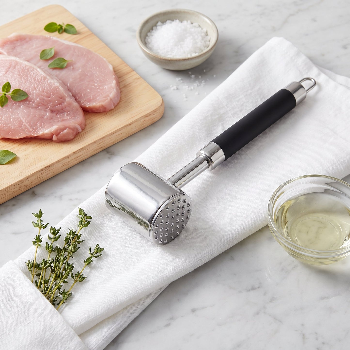 Yilush Meat Tenderizer Hammer with Comfortable-Grip Handle, Dual-side Mallet for Kitchen, Heavy Duty Pounder For Tenderizing Steak, Beef and Fish