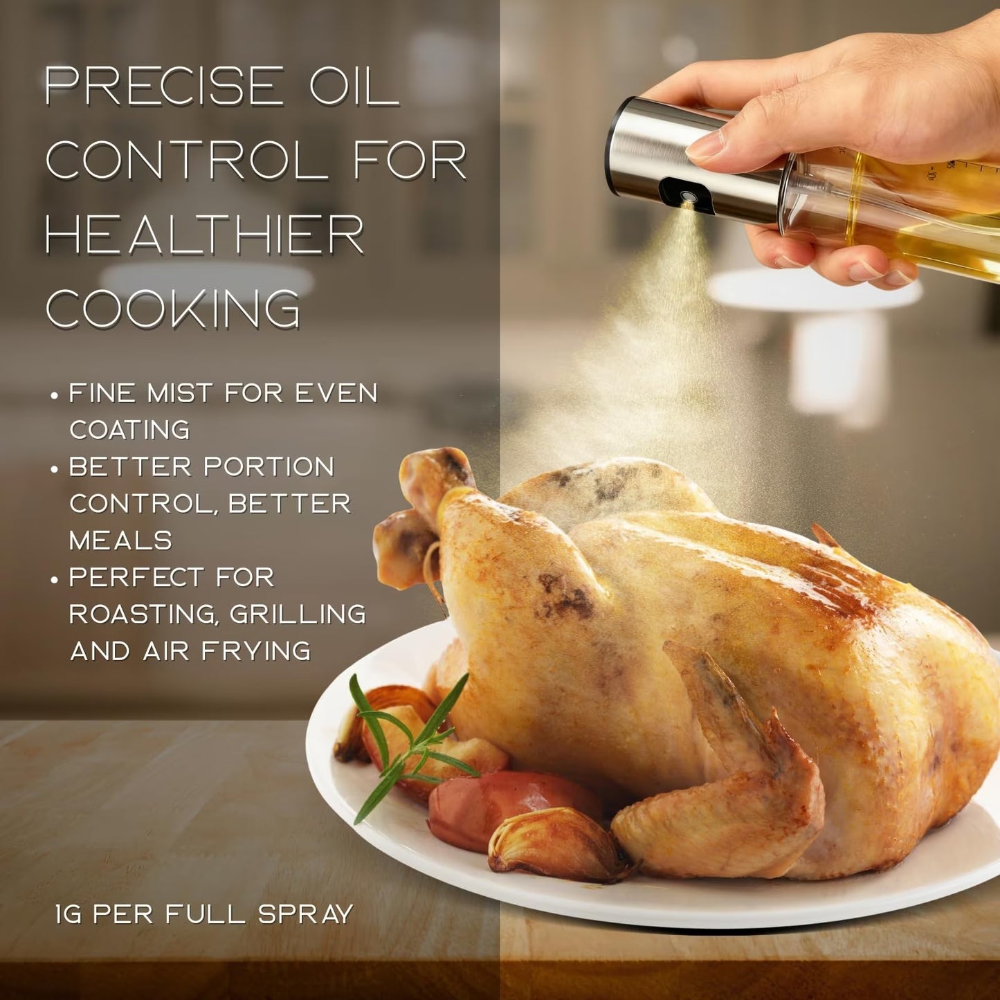 Oil Sprayer for Cooking Olive Oil Sprayer Mister for Air Fryer Vegetable Vinegar Oil Portable Mini Kitchen Gadgets for Baking,Salad,Grilling,BBQ,Roasting (2 Pack)