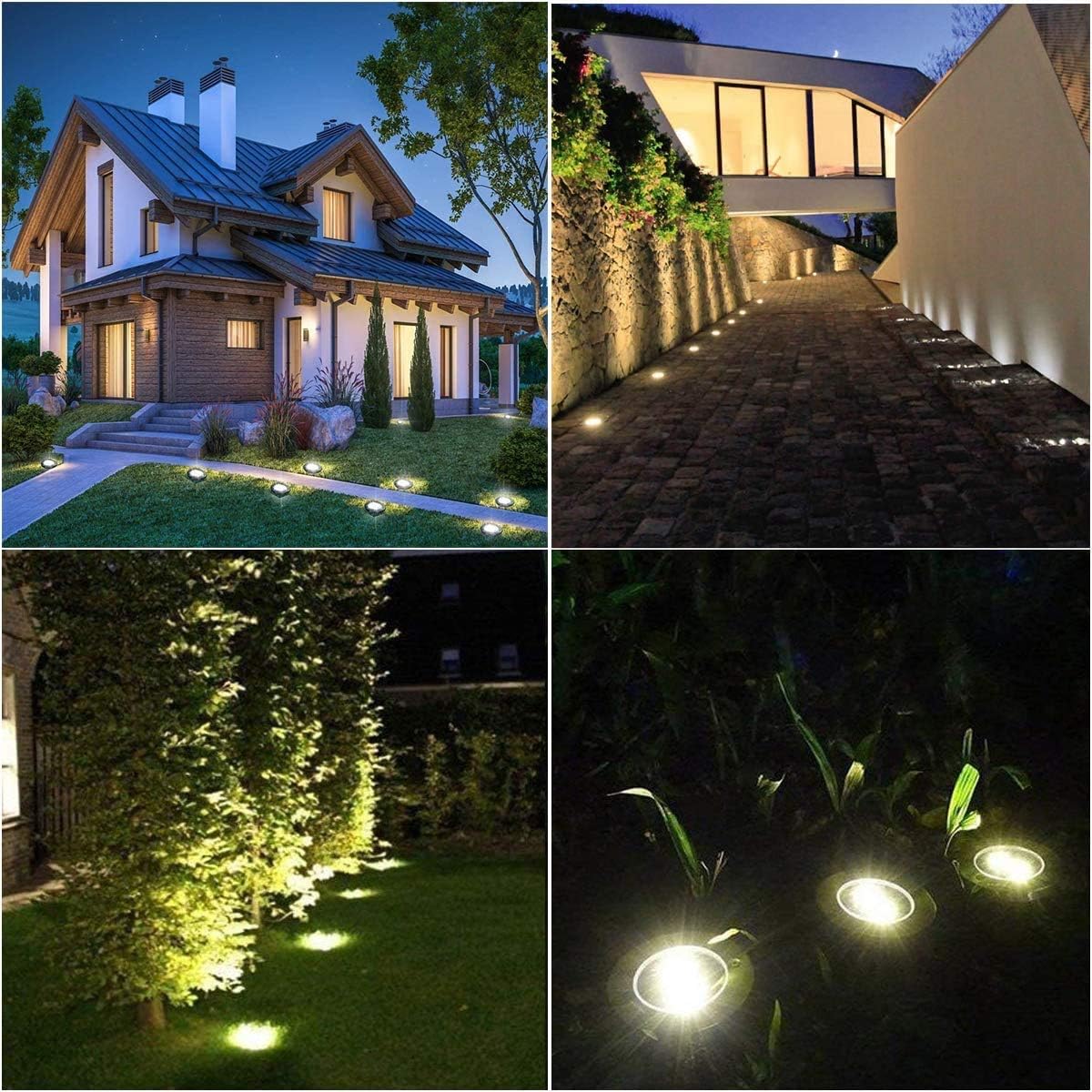 Solar Ground Lights, Waterproof Solar Garden Lights, Upgraded Outdoor Garden Waterproof Bright in-Ground Lights, Landscape Lights for Pathway,Yard,Deck,Lawn,Patio,Walkway (12 Pack Warm Light)