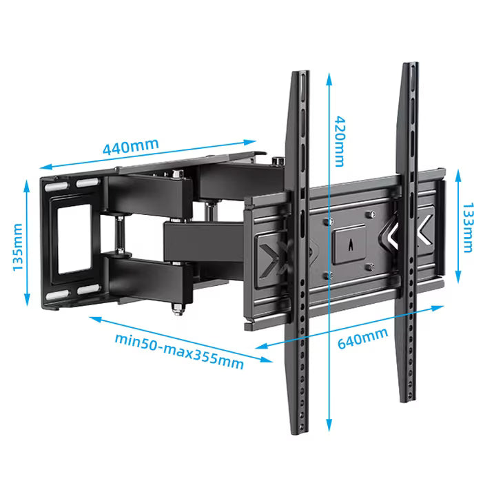 Avoben TV wall mount, suitable for 32-60 inch TVs, swivel and tilt, full-range movable bracket with adjustable double arms, maximum load capacity 110 lbs.