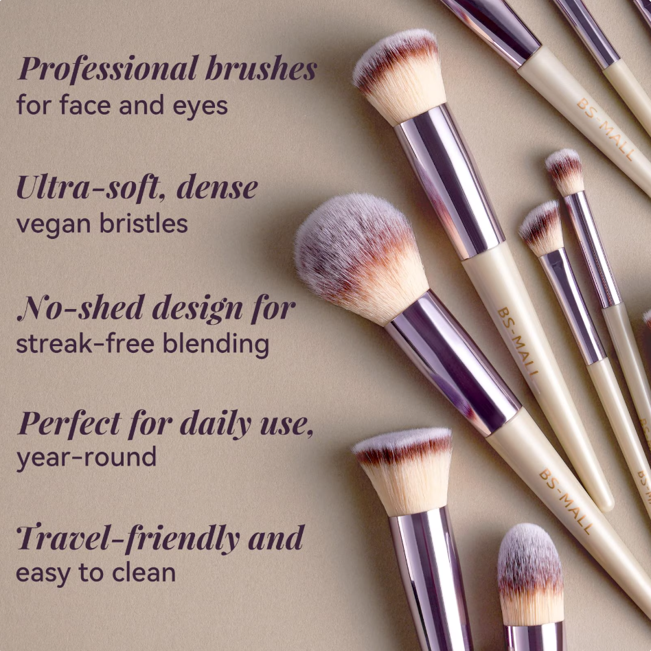 Qinghuai 18 Pcs Professional Makeup Brushes Set for Eye and Face, Premium Eye Makeup Brushes Soft Makeup Brushes