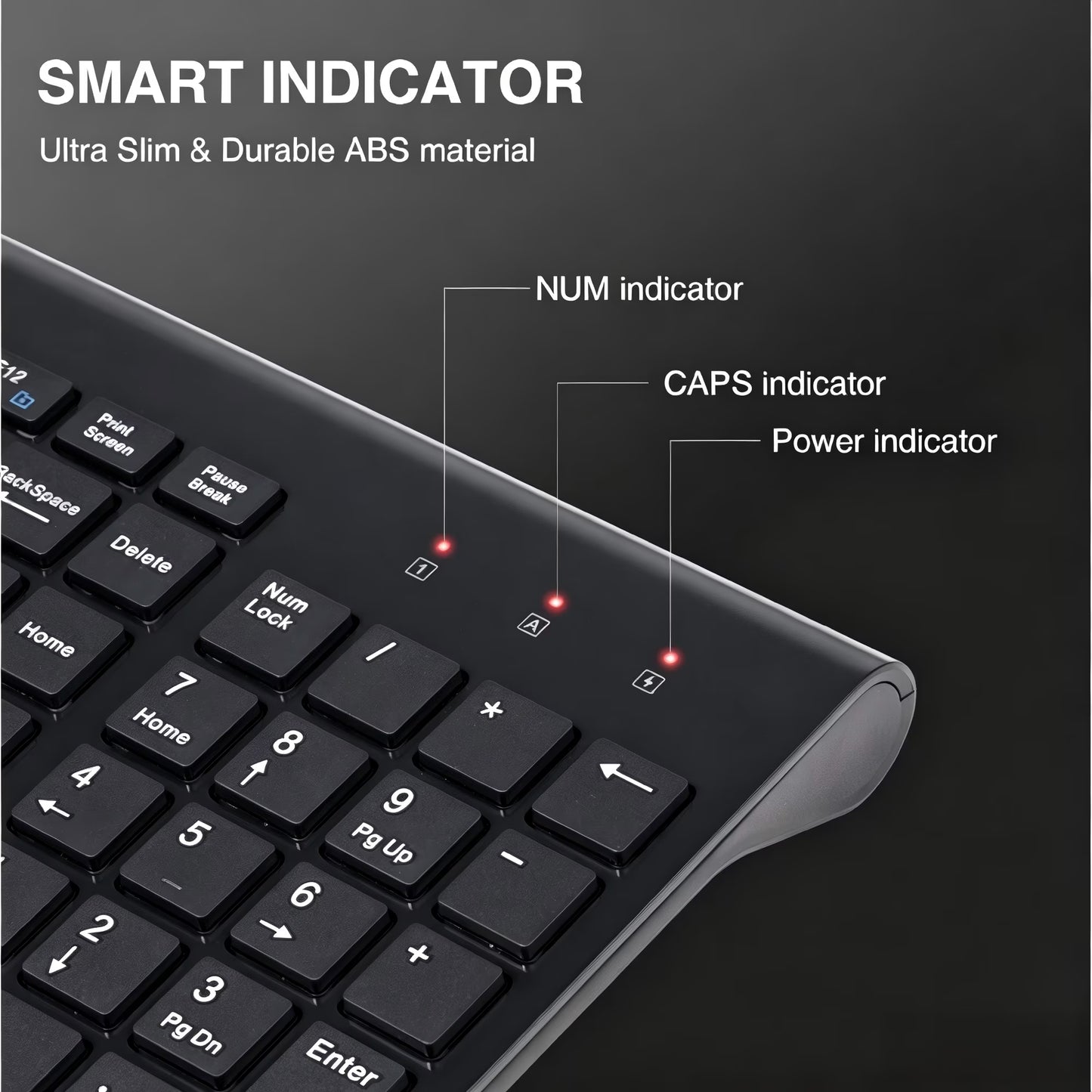 Avoben Wireless Keyboard and Mouse Combo for Windows, 2.4 GHz Wireless Unifying USB Receiver, 15 FN Keys, Long Battery Life, Compatible with PC, Laptop