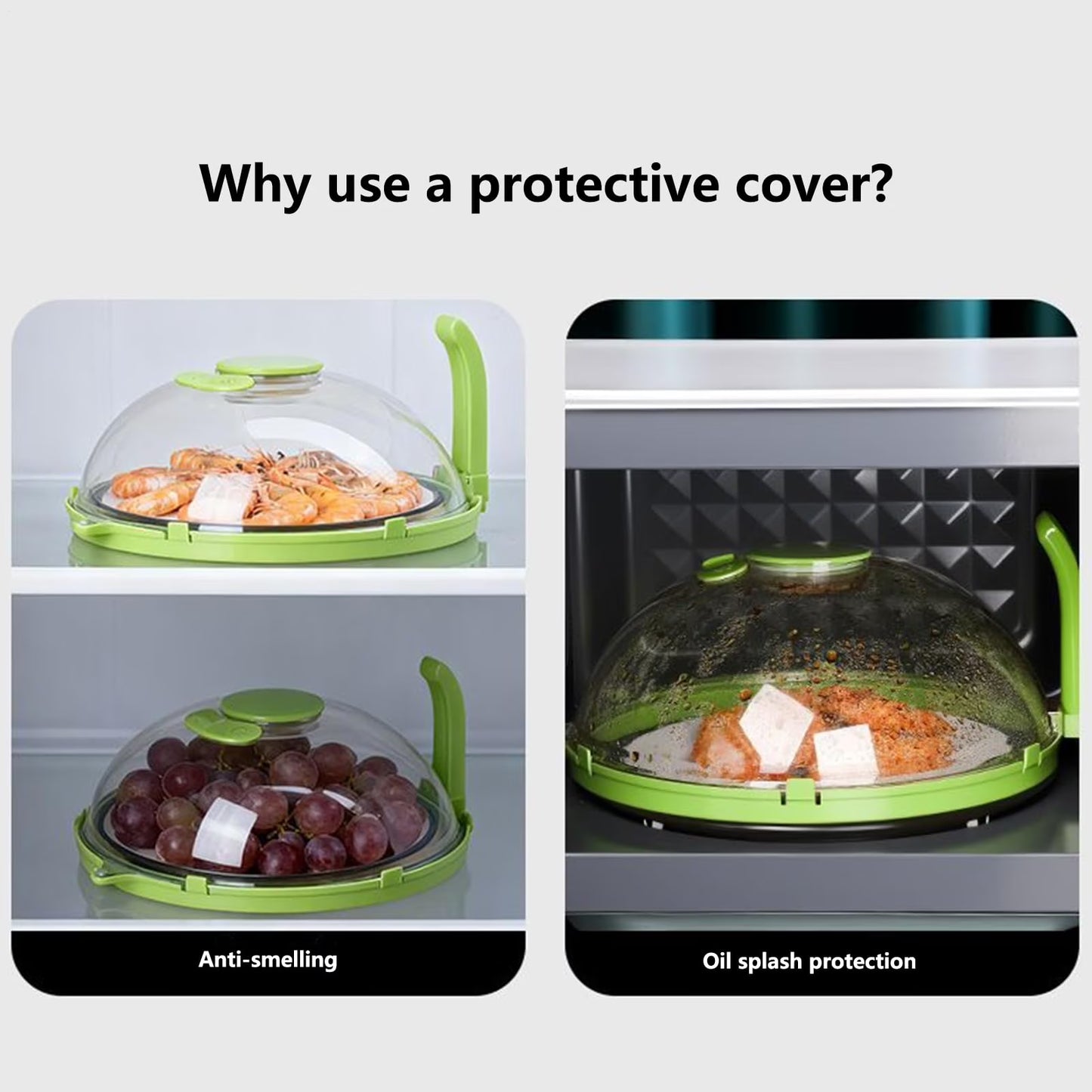 Microwave Splatter Cover for Food, Upgraded Microwave Cover with Water Steamer, Integrated Handle, Plate Covers, Splatter Guard, Cookware Lid, House Essentials for Gift, 10 Inch