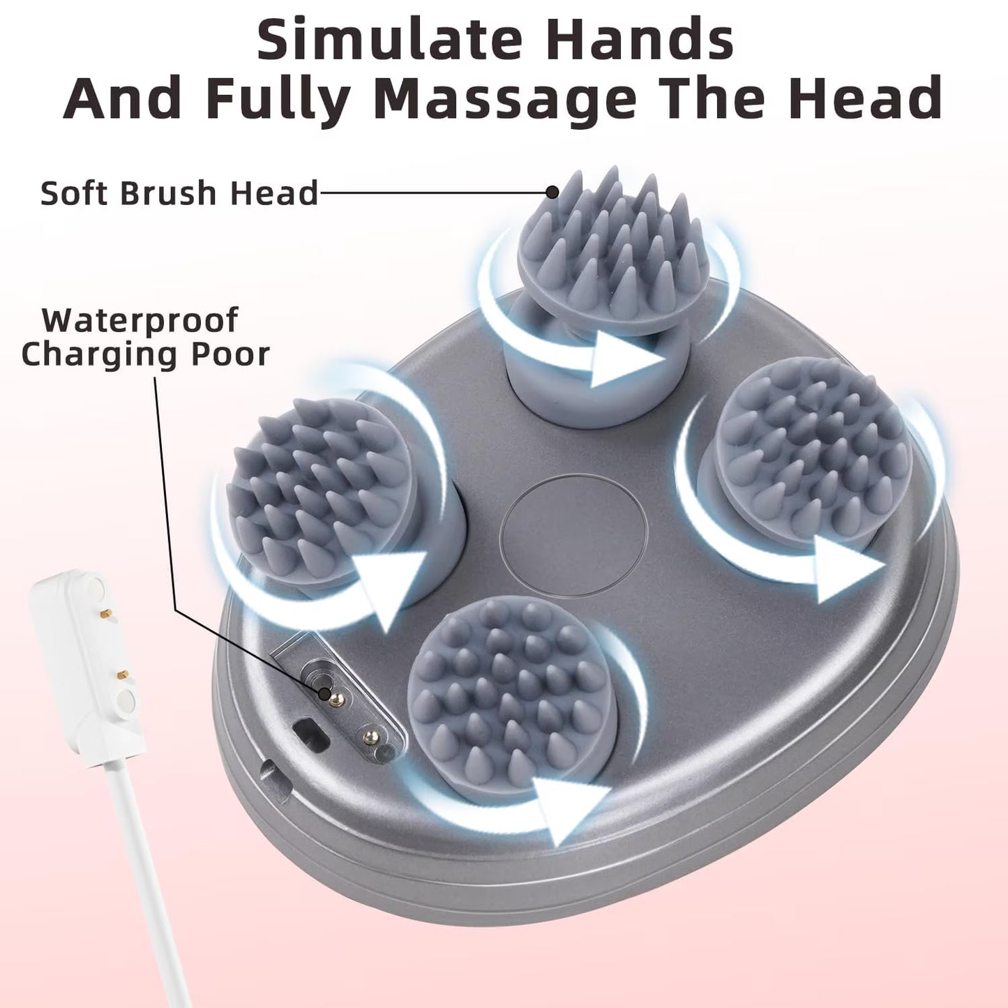 Qinghuai Scalp Massager Hair Growth, Soft Silicone Scalp Scrubber Shampoo Brush for Exfoliation, Dandruff Removal & Head Massage Stress Relax, Wet & Dry Use for Thick, Thin Hair Care