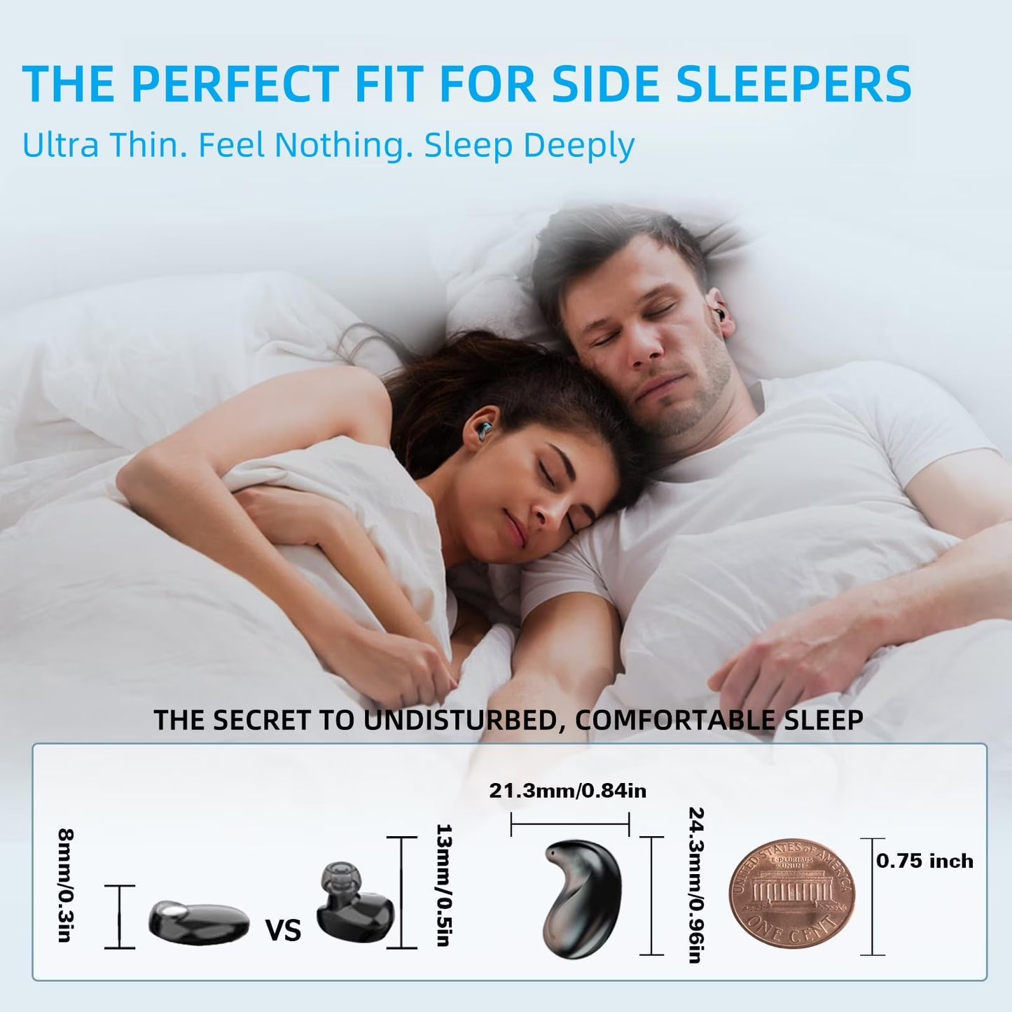 Bluetooth Headphones True Wireless Earbuds 60H Playback LED Power Display Earphones with Wireless Charging Case IPX5 Waterproof in-Ear Ear buds with Mic for TV Smart Phone Laptop Computer Sports