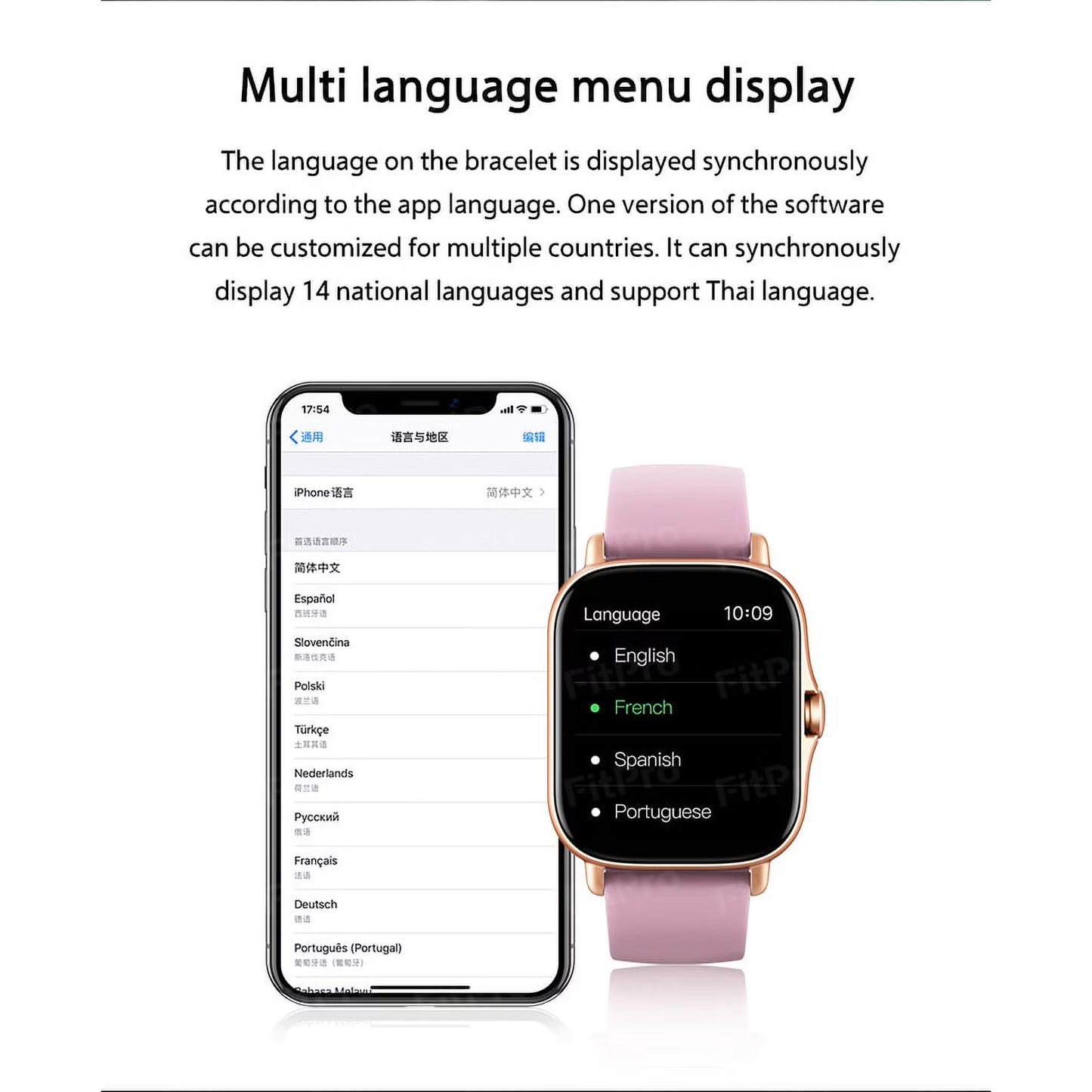 The Avoben smart fitness watch features a heart rate monitor, a 1.85-inch touchscreen, an activity tracker, a weather display, and a pedometer. It's a unisex smartwatch (silver).