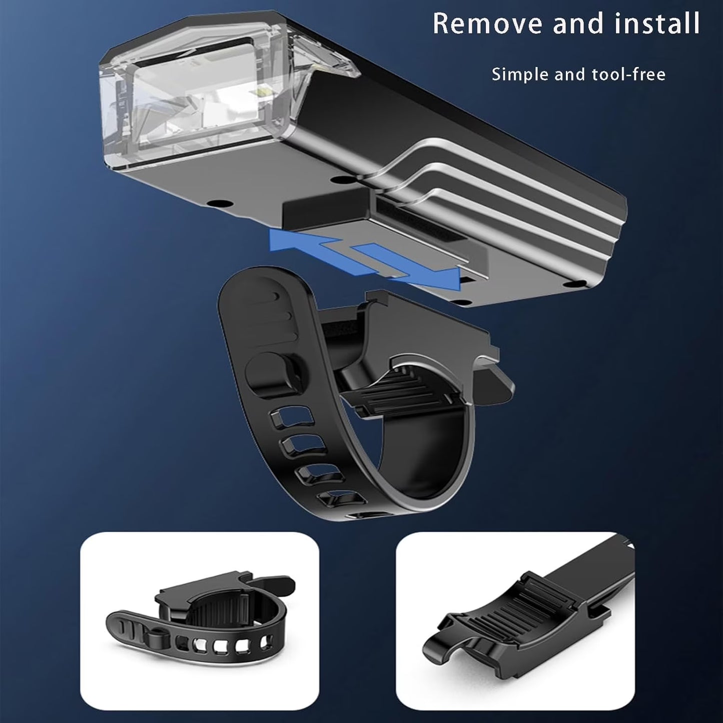 Mikhai Bike Lights, High Lumens Super Bright Bike Light, USB Rechargeable Bike Headlight & Taillight Set, Waterproof Safety Bike Front & Rearlight for Road, Mountain, Night Riding.