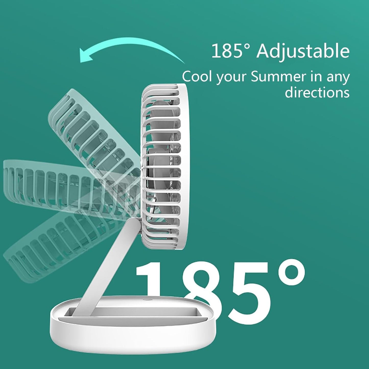 Avoben Portable fan, Thin Handheld Fan, USB Rechargeable Mini Fan, Battery Powered Small Foldable Pocket for Travel, Summer, Gifts for Women, White.
