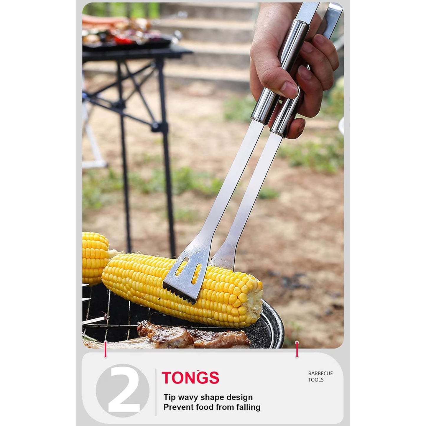 Mikhai BBQ Utensil Set Stainless Steel Professional Barbecue Accessories Grill Tool with Bag Easy to Carry
