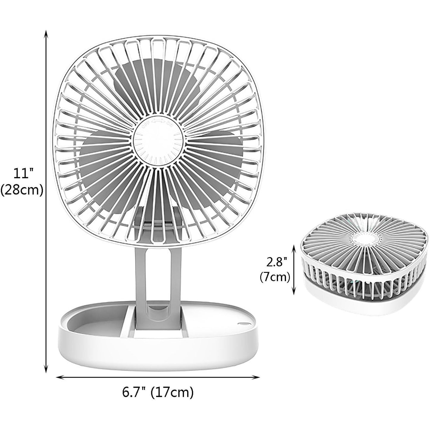 Avoben Portable fan, Thin Handheld Fan, USB Rechargeable Mini Fan, Battery Powered Small Foldable Pocket for Travel, Summer, Gifts for Women, White.