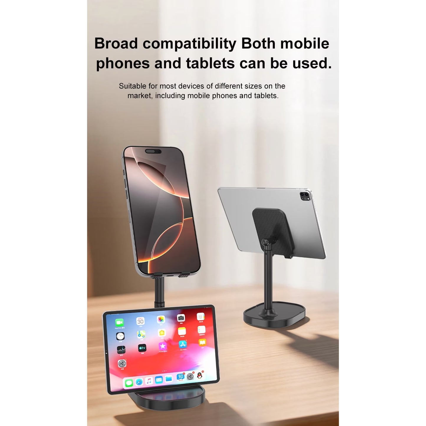 Avoben ChatStand, Adjustable Cell Phone Stand for Desk, Phone Stand for Recording, iPhone Holder for Filming, Small iPhone Tripod, Soporte para Celular, Fits Samsung, Android, (Night Black)