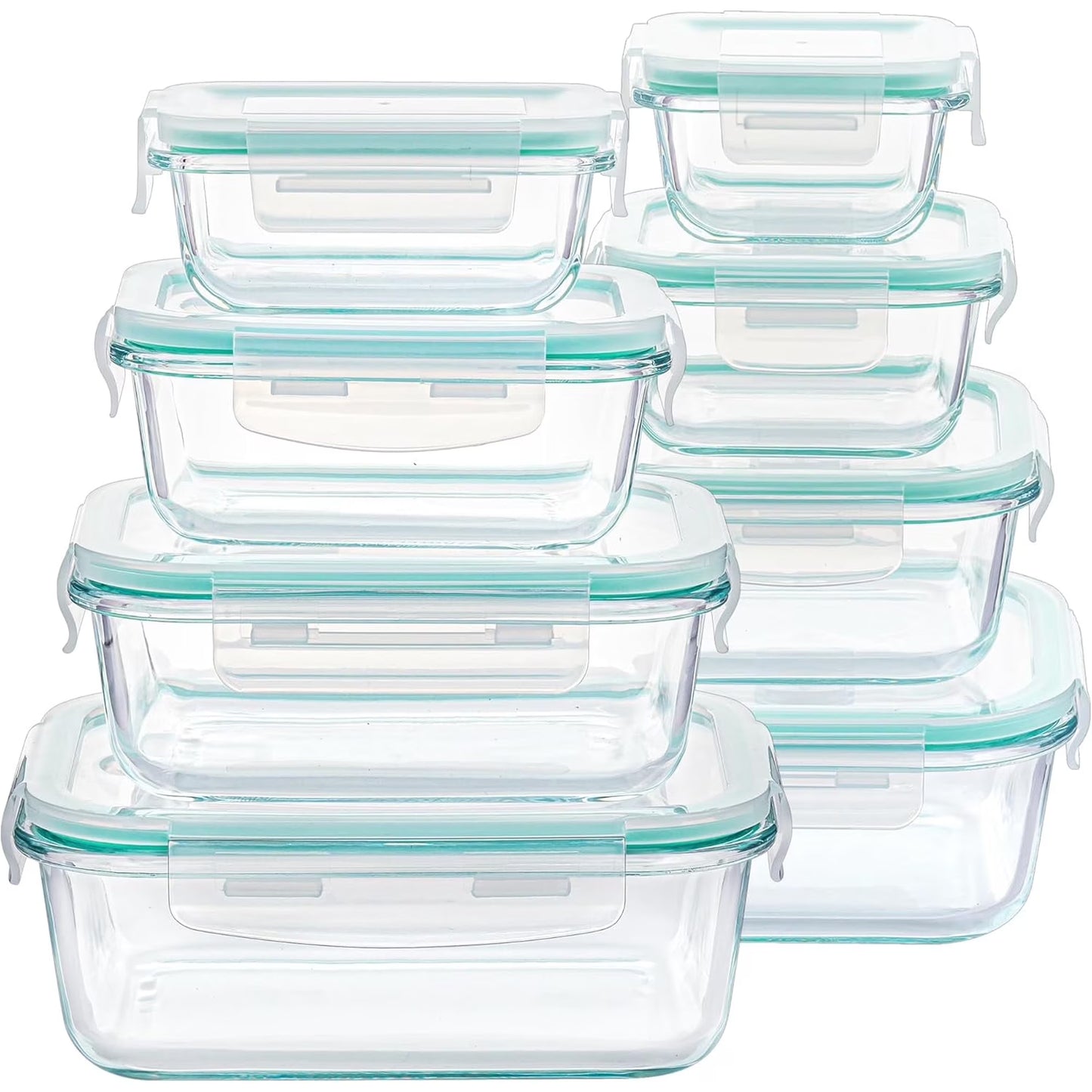 Carestrong 8 Pack Glass Meal Prep Containers with Airtight Lids, Meal Prep Containers Glass, Lunch Office Meal for Microwave, Oven, Freezer and Dishwasher, BPA Free