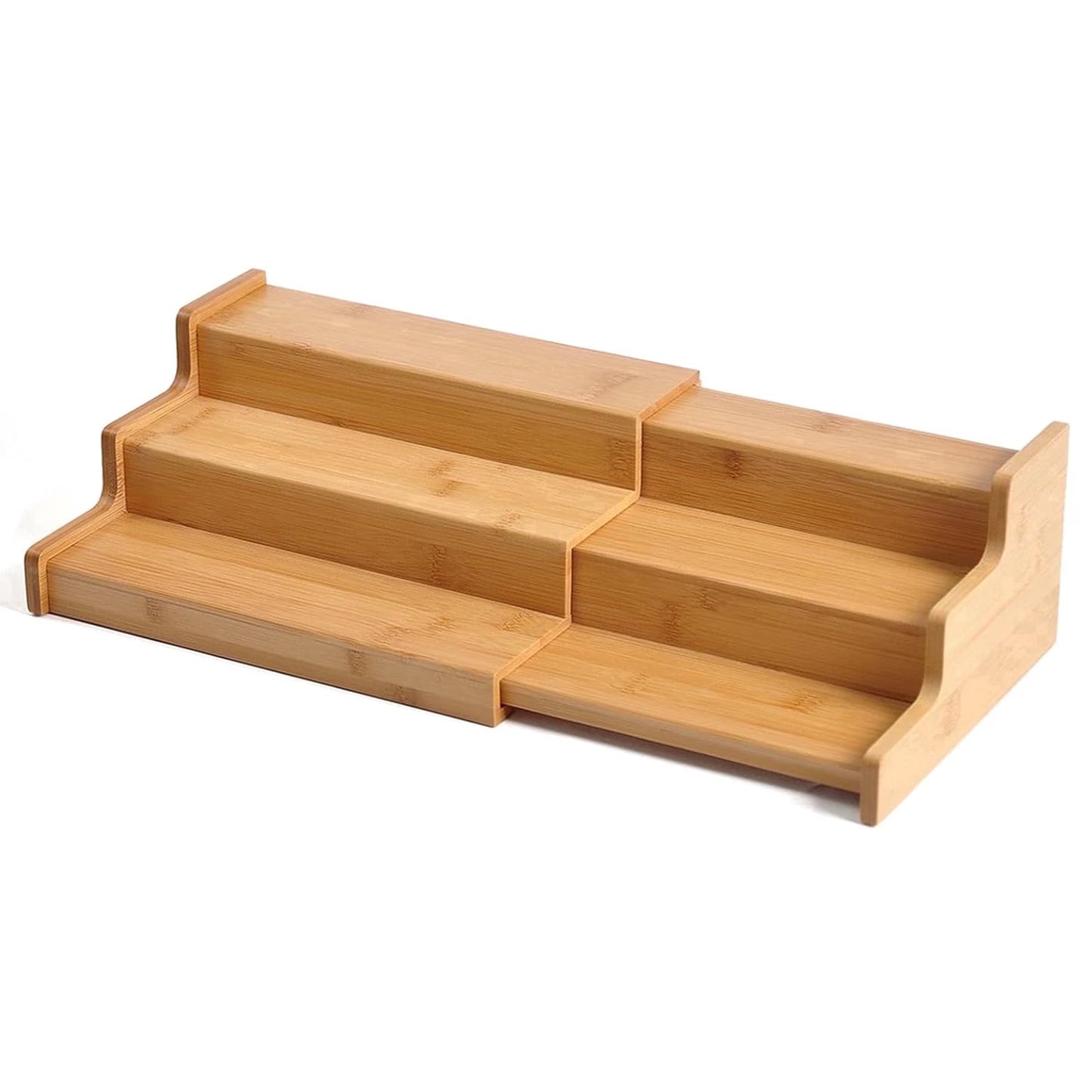 Carestrong Spice Rack Kitchen Cabinet Organizer- 3 Tier Bamboo Expandable Spice Organization for Cabinet,Yellow.
